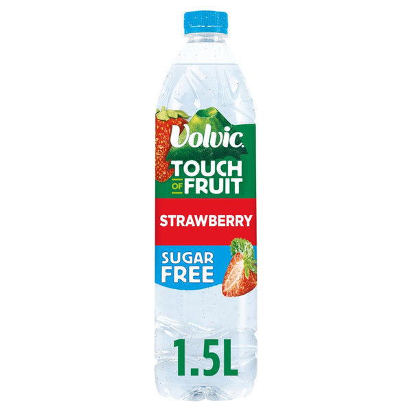 Volvic Touch of Fruit Sugar Free Strawberry Natural Flavoured Water 1.5L (Pack of 6)