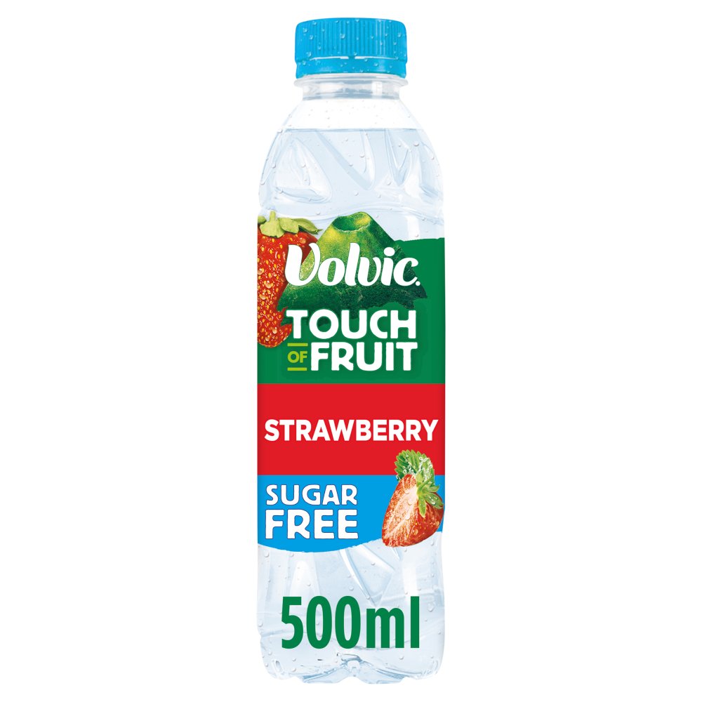 Volvic Touch of Fruit Sugar Free Strawberry Natural Flavoured Water 500ml (Pack of 12)