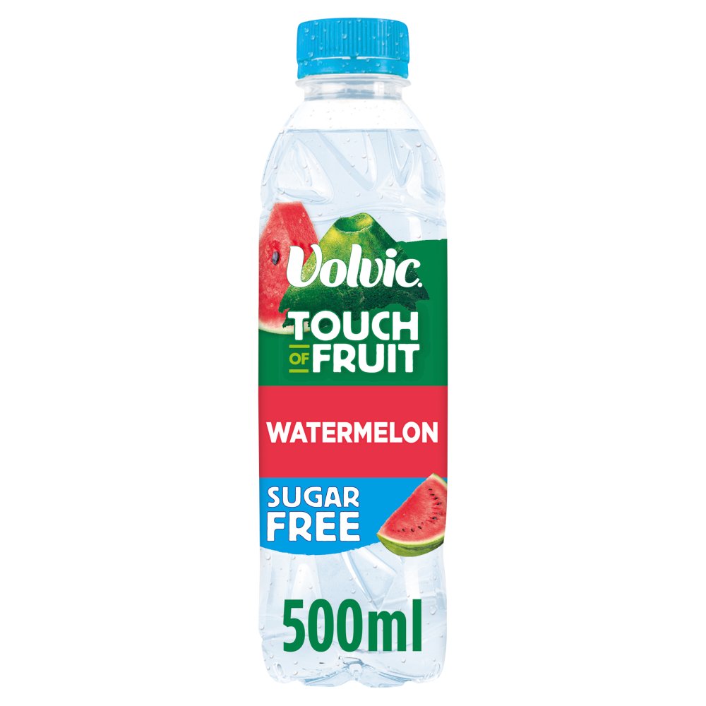Volvic Touch of Fruit Sugar Free Watermelon Natural Flavoured Water 500ml (Pack of 12)