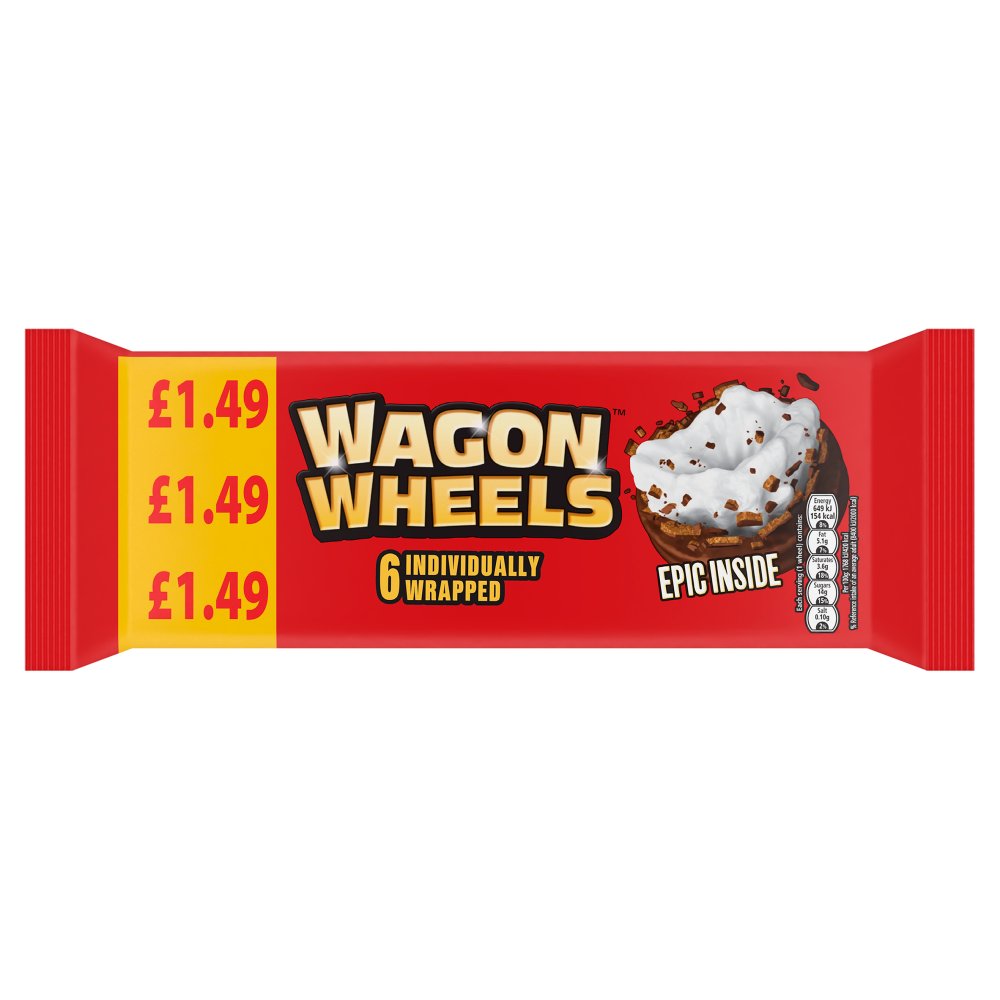 Wagon Wheels 6 Individually Wrapped 228g (Pack of 16)
