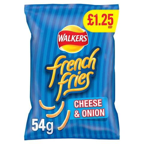 Walkers French Fries Cheese & Onion Snacks Crisps 54g (Pack of 15)
