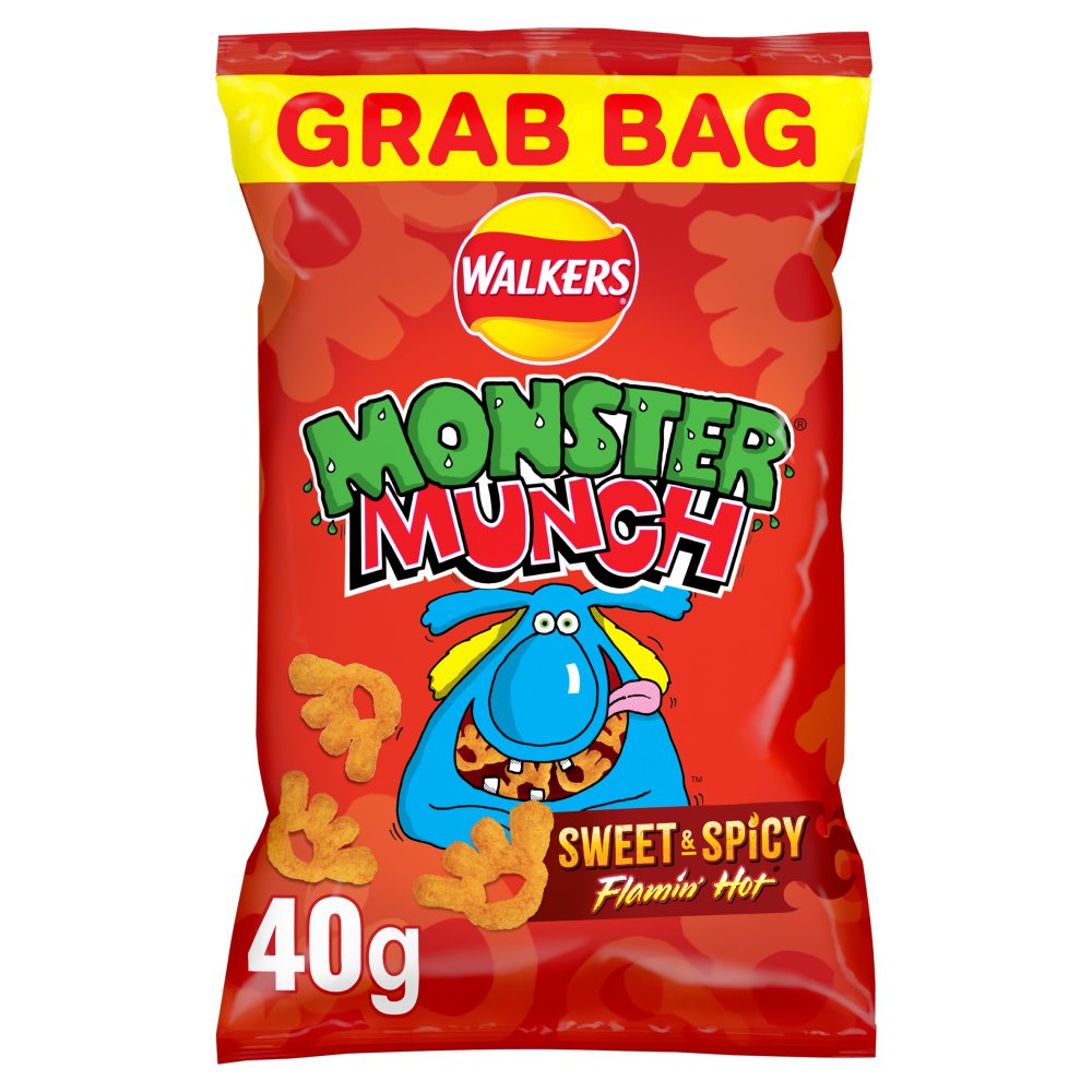 Walkers Monster Munch Sweet & Spicy Grab Bag Crisps 40g (Pack of 35)