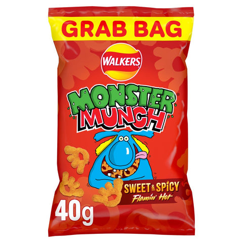 Walkers Monster Munch Sweet & Spicy Grab Bag Crisps 40g (Pack of 35)