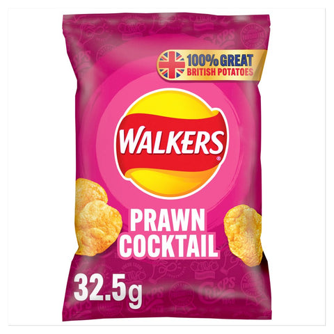 Walkers Prawn Cocktail Crisps 32.5g (Pack of 32)