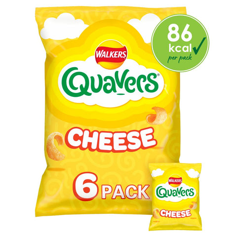 Walkers Quavers Cheese Multipack Snacks Crisps 96g (Pack of 12)