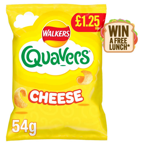 Walkers Quavers Cheese Snacks Crisps 54g (Pack of 15)