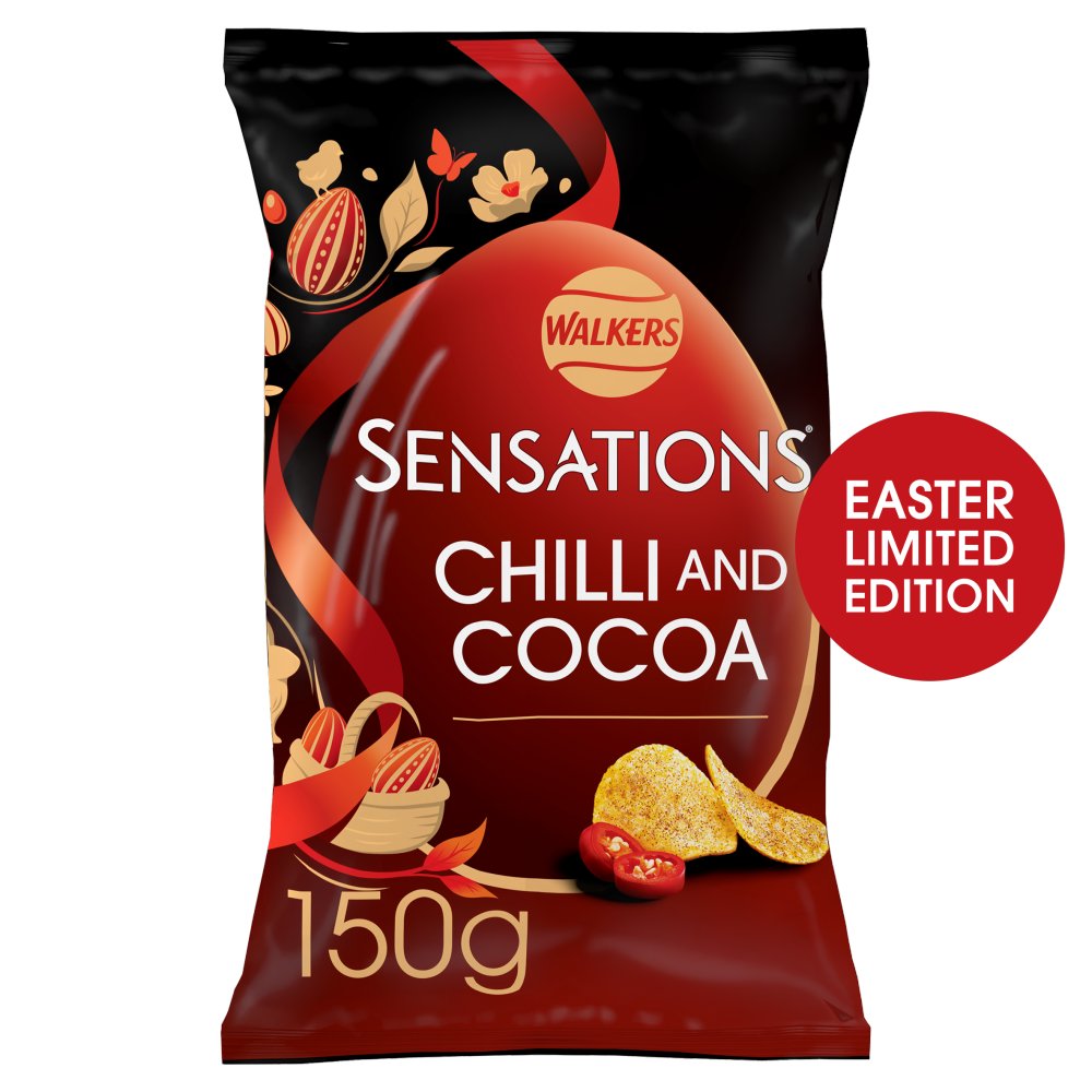 Walkers Sensations Snacks Chilli & Cocoa Sharing Crisps 150g (Pack of 12)