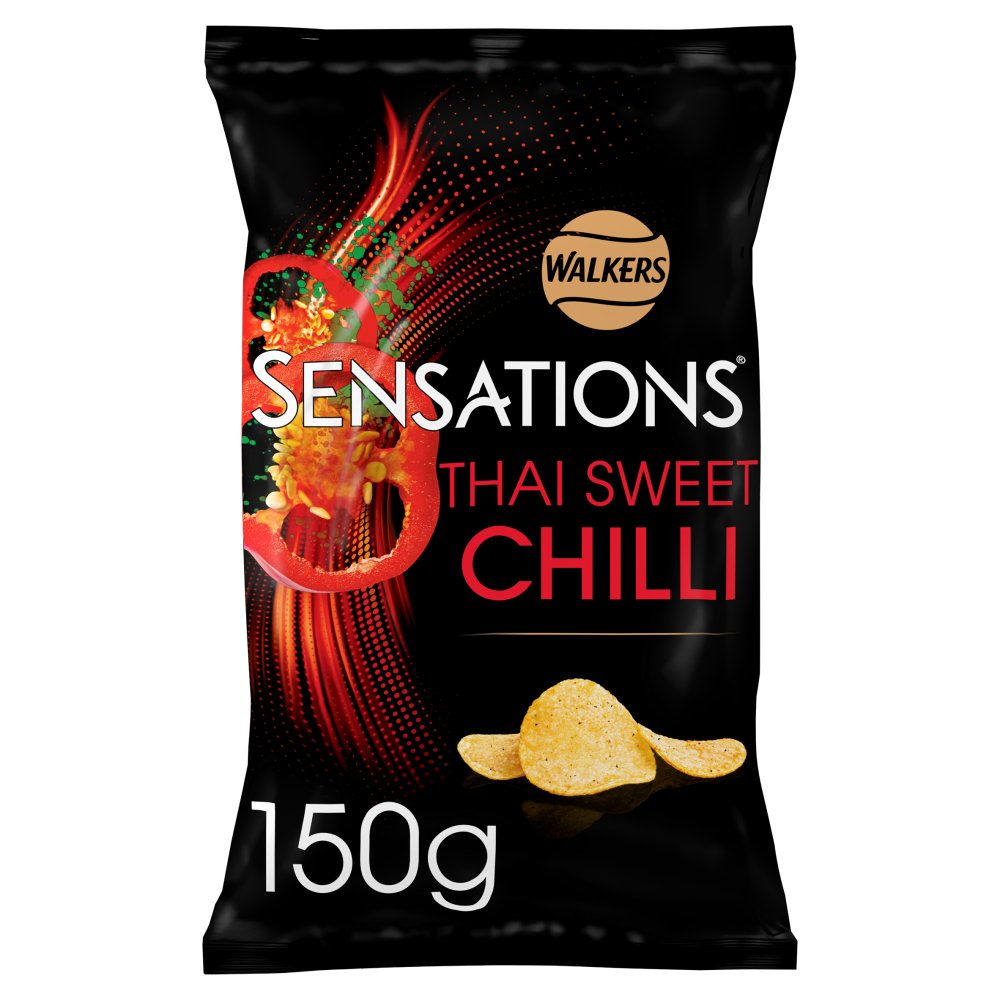 Walkers Sensations Thai Sweet Chilli Sharing Bag Crisps 150g (Pack of 12)