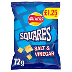 Walkers Squares Salt & Vinegar Snacks Crisps 72g (Pack of 15)