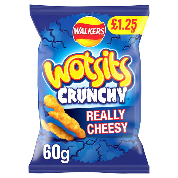 Walkers Wotsits Crunchy Really Cheesy Snacks Crisps 60g (Pack of 15)