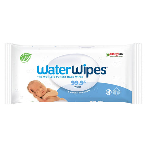 WaterWipes 60 Baby Wipes 120g (Pack of 6)