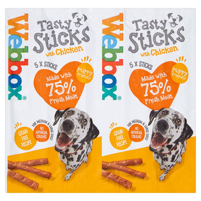 Webbox 5 Tasty Sticks with Chicken 55g (Pack of 18)