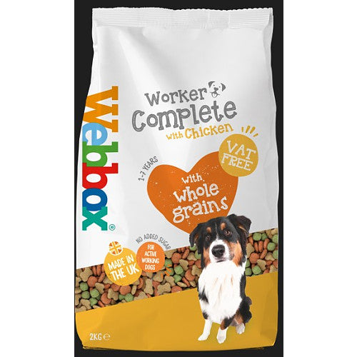 Webbox Complete Dog Food Chicken Vat Free 2kg (Pack of 4)