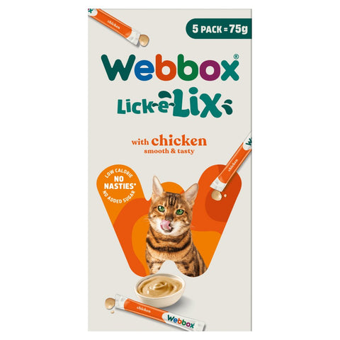 Webbox Lick-e-Lix with Chicken Tasty Yoghurty Treat 5 x 15g (Pack of 10)