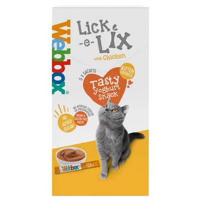 Webbox Lick-e-Lix with Chicken Tasty Yoghurty Treat 5 x 15g (Pack of 10)
