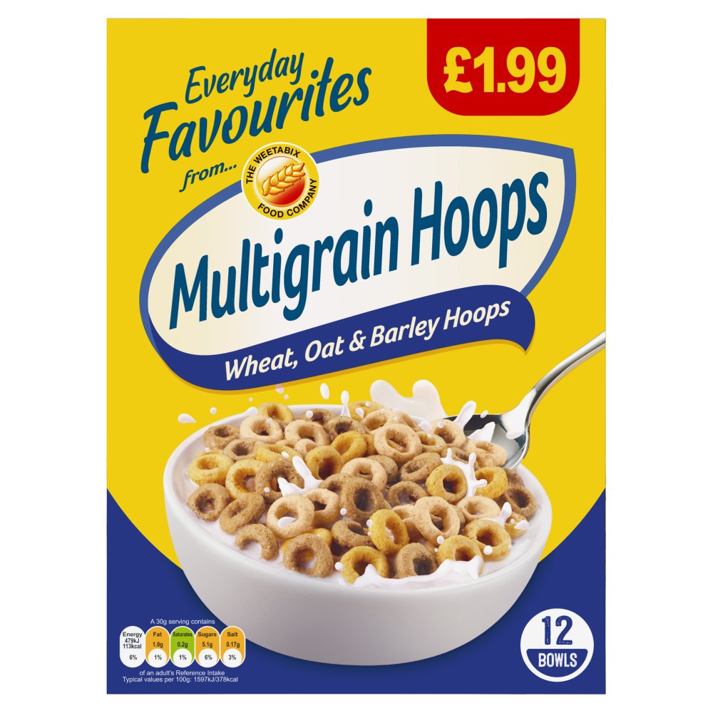Weetabix Multigrain Hoops 357g (Pack of 8)