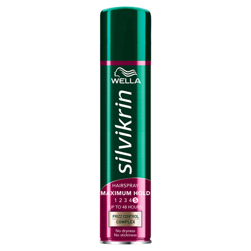 Wella Silvikrin Maximum Hold Hairspray, 250ml (Pack of 6)