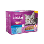 Whiskas 1+ Duo Ocean Delights Adult Wet Cat Food Pouches in Jelly 12 x 85g (Pack of 4)
