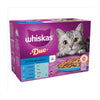 Whiskas 1+ Duo Ocean Delights Adult Wet Cat Food Pouches in Jelly 12 x 85g (Pack of 4)