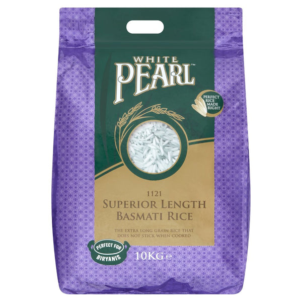 White Pearl 1121 Superior Length Basmati Rice 10kg (Pack of 1)