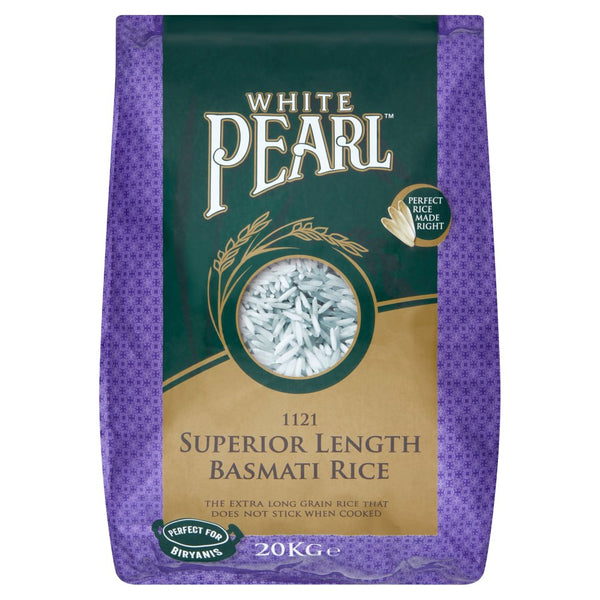 White Pearl 1121 Superior Length Basmati Rice 20kg (Pack of 1)