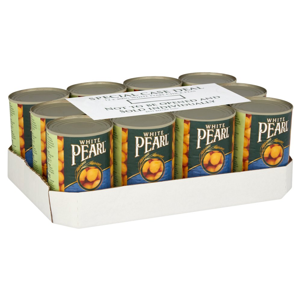 White Pearl Boiled Chick Peas in Salted Water 400g (Pack of 12)