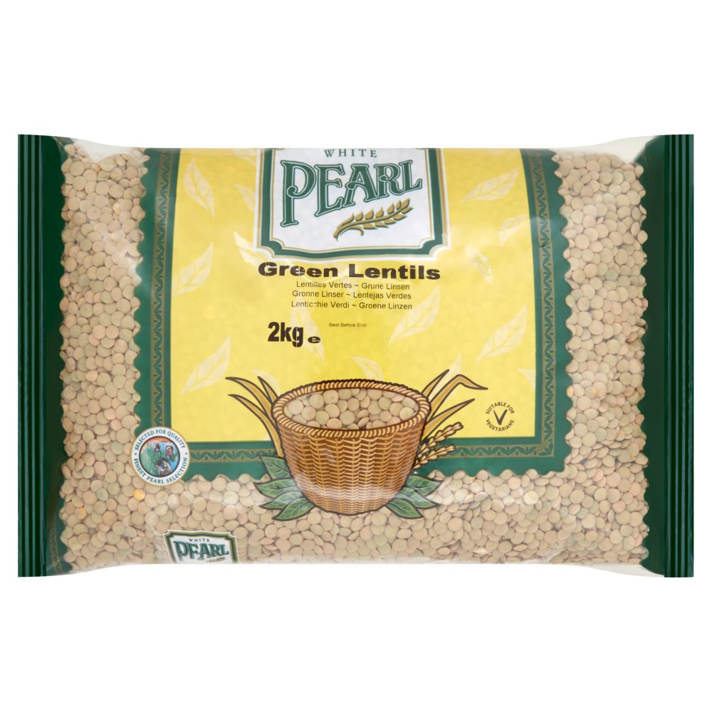White Pearl Green Lentils 2kg (Pack of 1)