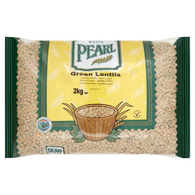 White Pearl Green Lentils 2kg (Pack of 1)