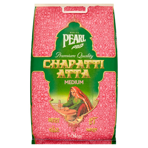 White Pearl Premium Quality Chapatti Atta Medium 10kg (Pack of 1)