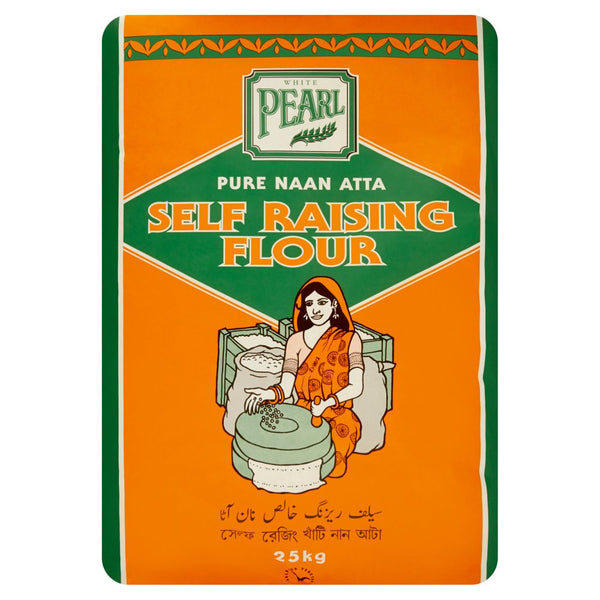 White Pearl Pure Naan Atta Self Raising Flour 25kg (Pack of 1)