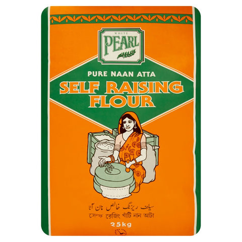 White Pearl Pure Naan Atta Self Raising Flour 25kg (Pack of 1)