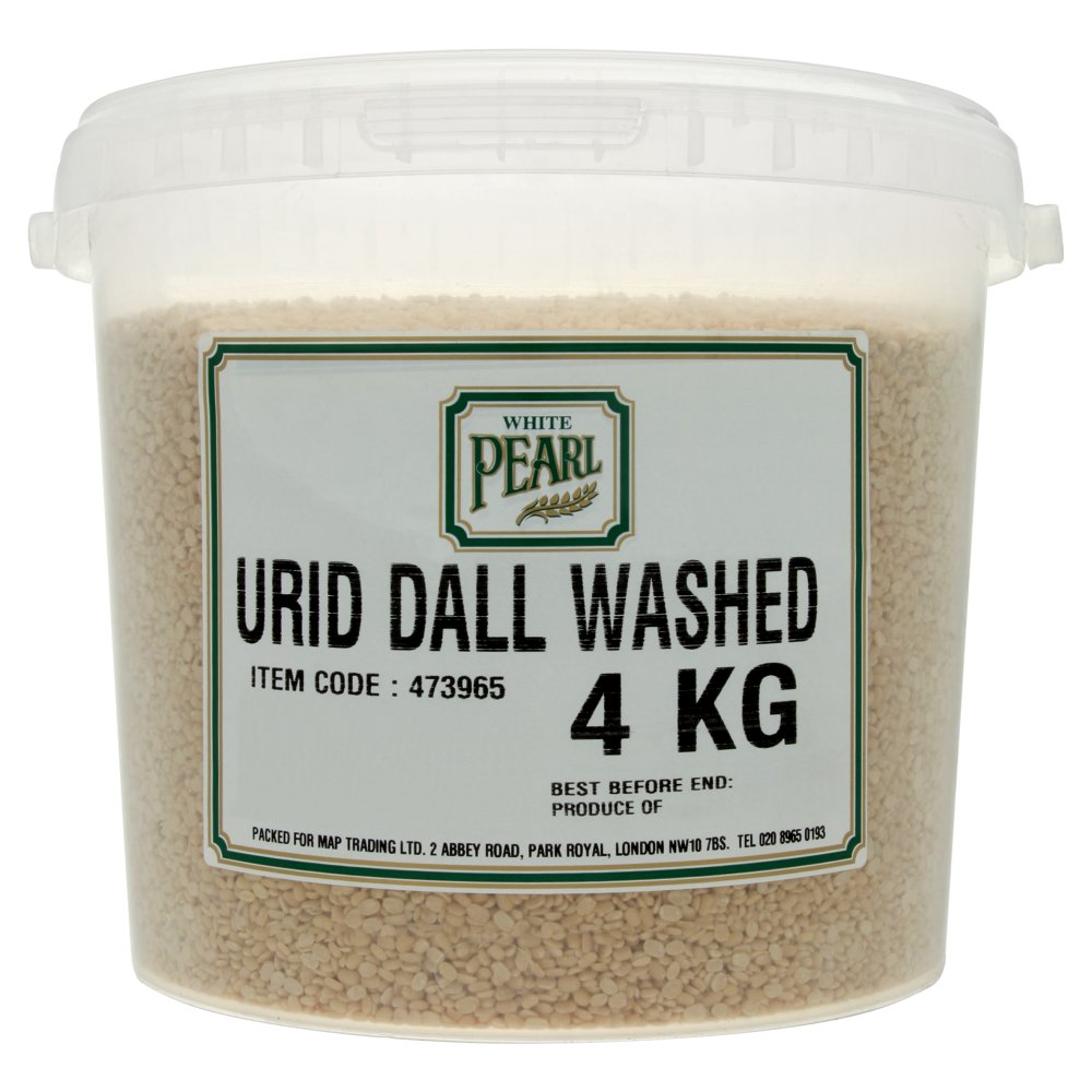 White Pearl Urid Dall Washed 4kg (Pack of 1)