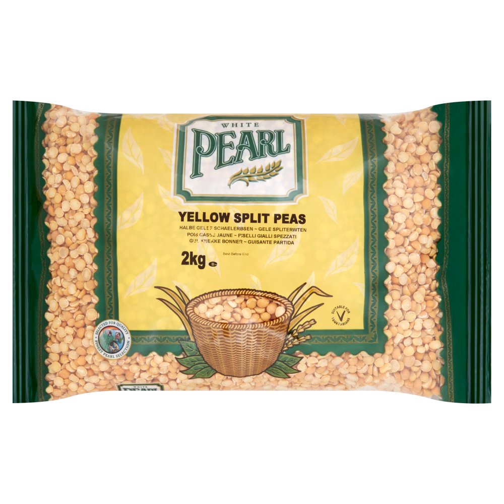 White Pearl Yellow Split Peas 2kg (Pack of 1)