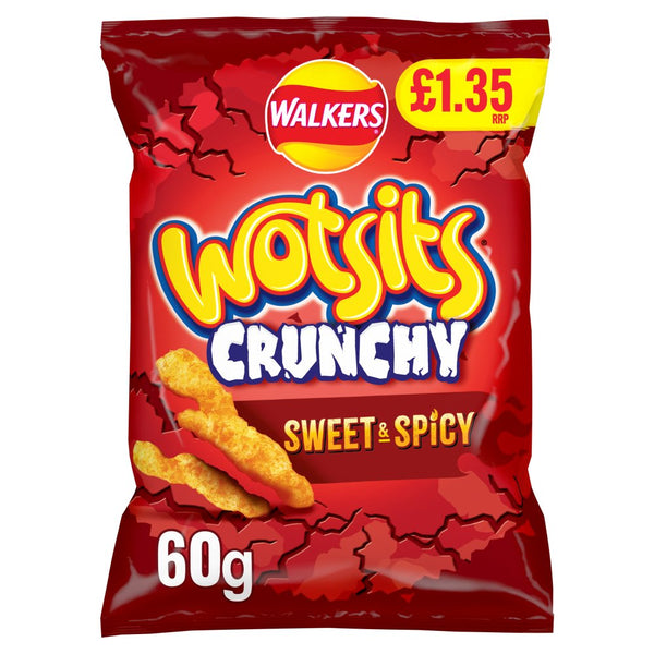 Wotsits Crunchy Sweet & Spicy Sharing Bag Crisps 60g (Pack of 15)