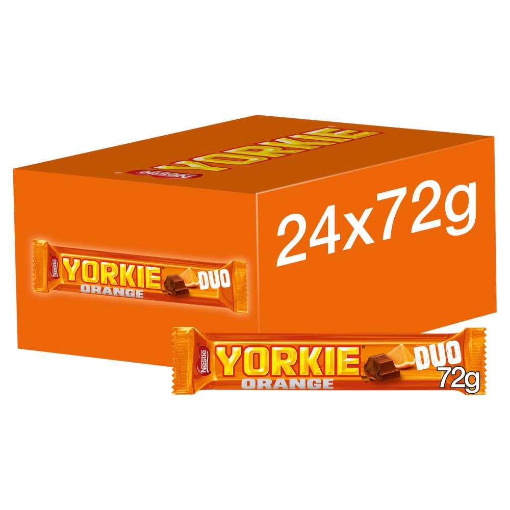 Yorkie Orange Milk Chocolate Duo Bar 72g (Pack of 24)