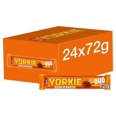 Yorkie Orange Milk Chocolate Duo Bar 72g (Pack of 24)