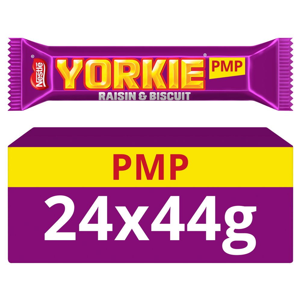 Yorkie Raisin & Biscuit Milk Chocolate Bar 44g (Pack of 24)
