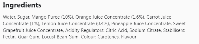 Tropical Vibes Mango + Carrot 532ml (Pack of 12)