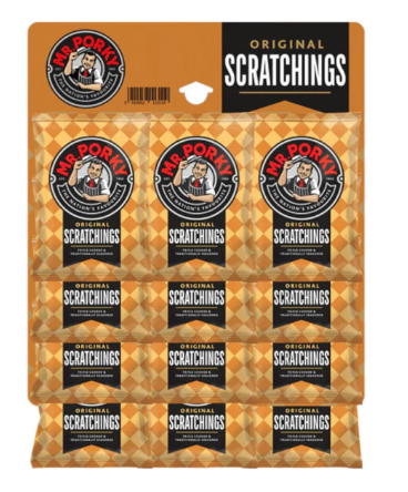 Mr. Porky Original Scratchings Pub Card 25g (Pack of 12)