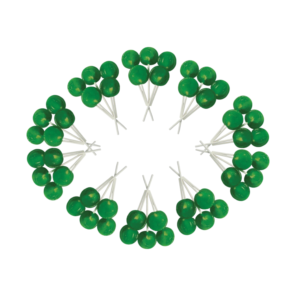 Dobsons Apple Mega Lollies 50 Unwrapped Lollipops Bag British Gluten Free and Vegetarian Friendly Candy Lolly