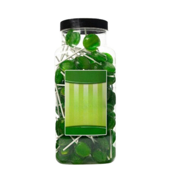 Dobsons Apple Mega Lollies 90 Unwrapped Lollipops Jar British Gluten Free and Vegetarian Friendly Candy Lolly