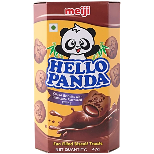 Hello Panda Double Chocolate Creme Filled Cookies 50g (Pack of 10)