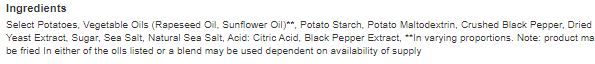 KETTLE® Chips Sea Salt & Crushed Black Peppercorns Crisps 40g (Pack of 18)