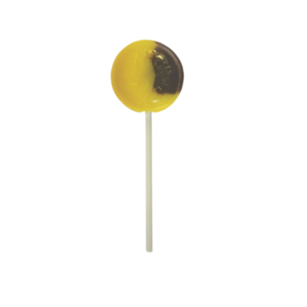 Dobsons Banana Split Mega Lollies 90 Unwrapped Lollipops Jar British Gluten Free and Vegetarian Friendly Candy Lolly