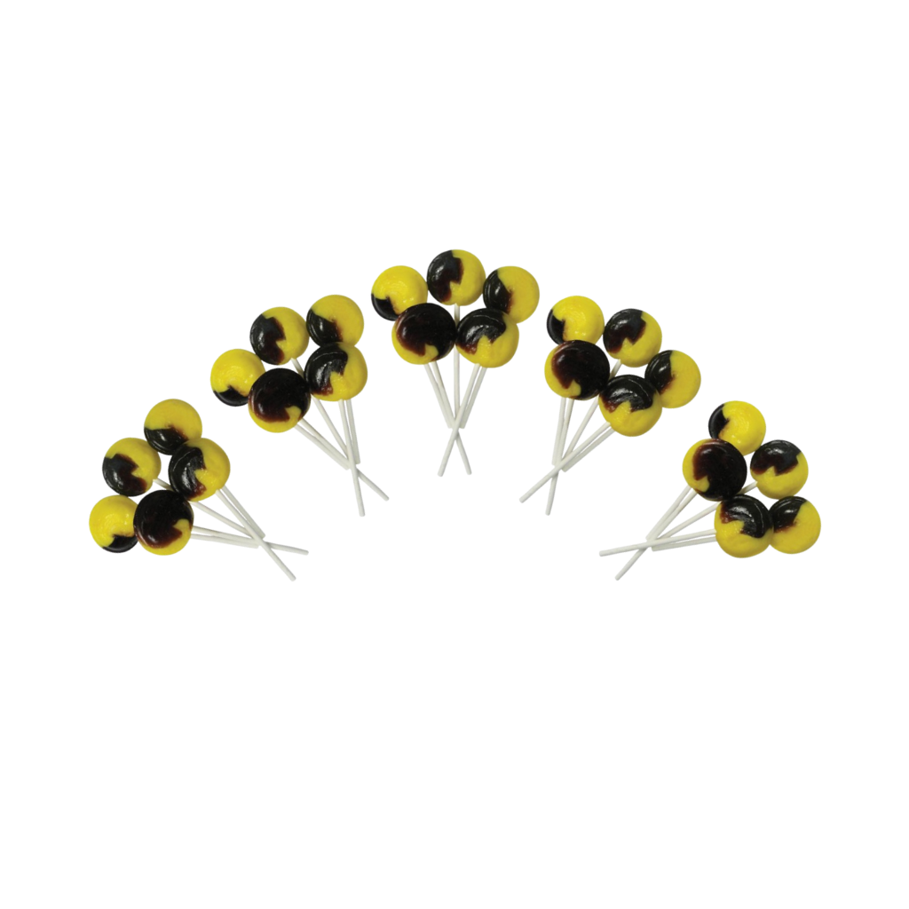 Dobsons Banana Split Mega Lollies 25 Unwrapped Lollipops Bag British Gluten Free and Vegetarian Friendly Candy Lolly