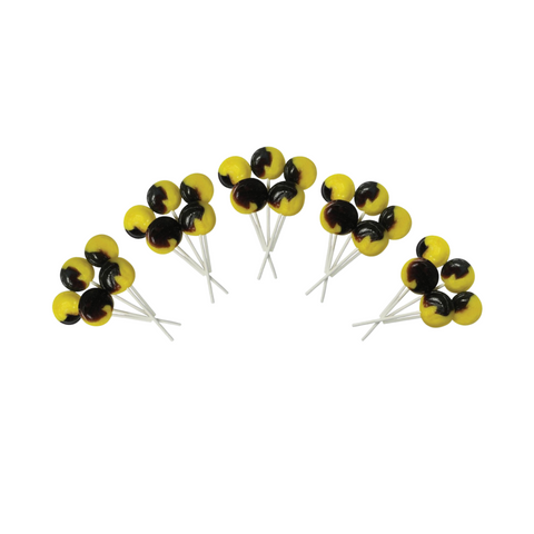 Dobsons Banana Split Mega Lollies 25 Unwrapped Lollipops Bag British Gluten Free and Vegetarian Friendly Candy Lolly