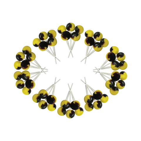 Dobsons Banana Split Mega Lollies 50 Unwrapped Lollipops Bag British Gluten Free and Vegetarian Friendly Candy Lolly