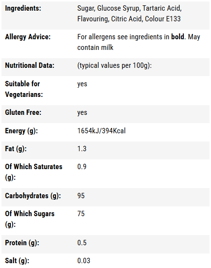 Dobsons Blue Raspberry Pips 250g (Pack of 1)