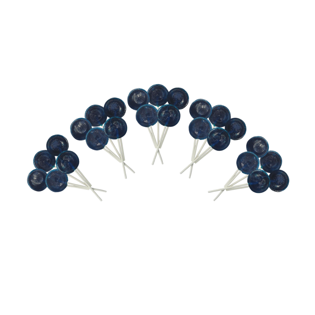 Dobsons Blueberry Mega Lollies 25 Unwrapped Lollipops Bag British Gluten Free and Vegetarian Friendly Candy Lolly