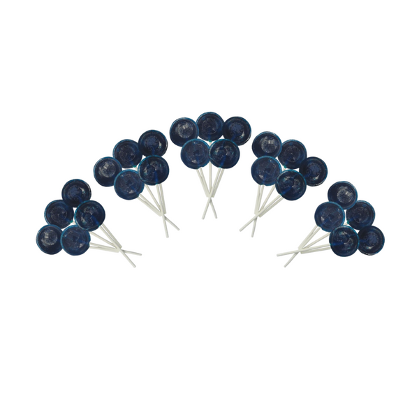 Dobsons Blueberry Mega Lollies 25 Unwrapped Lollipops Bag British Gluten Free and Vegetarian Friendly Candy Lolly